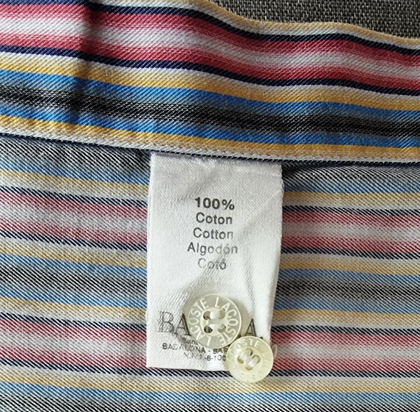 Lacoste Men’s Striped Cotton Shirt UK L - Timelessfashions