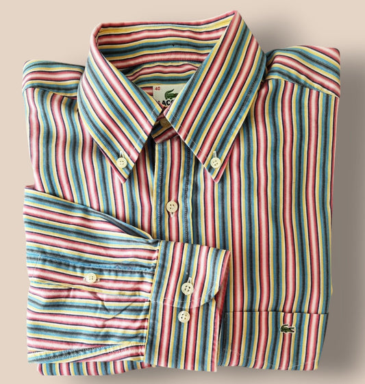 striped shirt on beige background