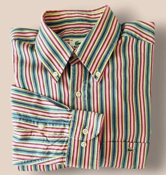 Lacoste Men’s Striped Cotton Shirt UK L - Timelessfashions
