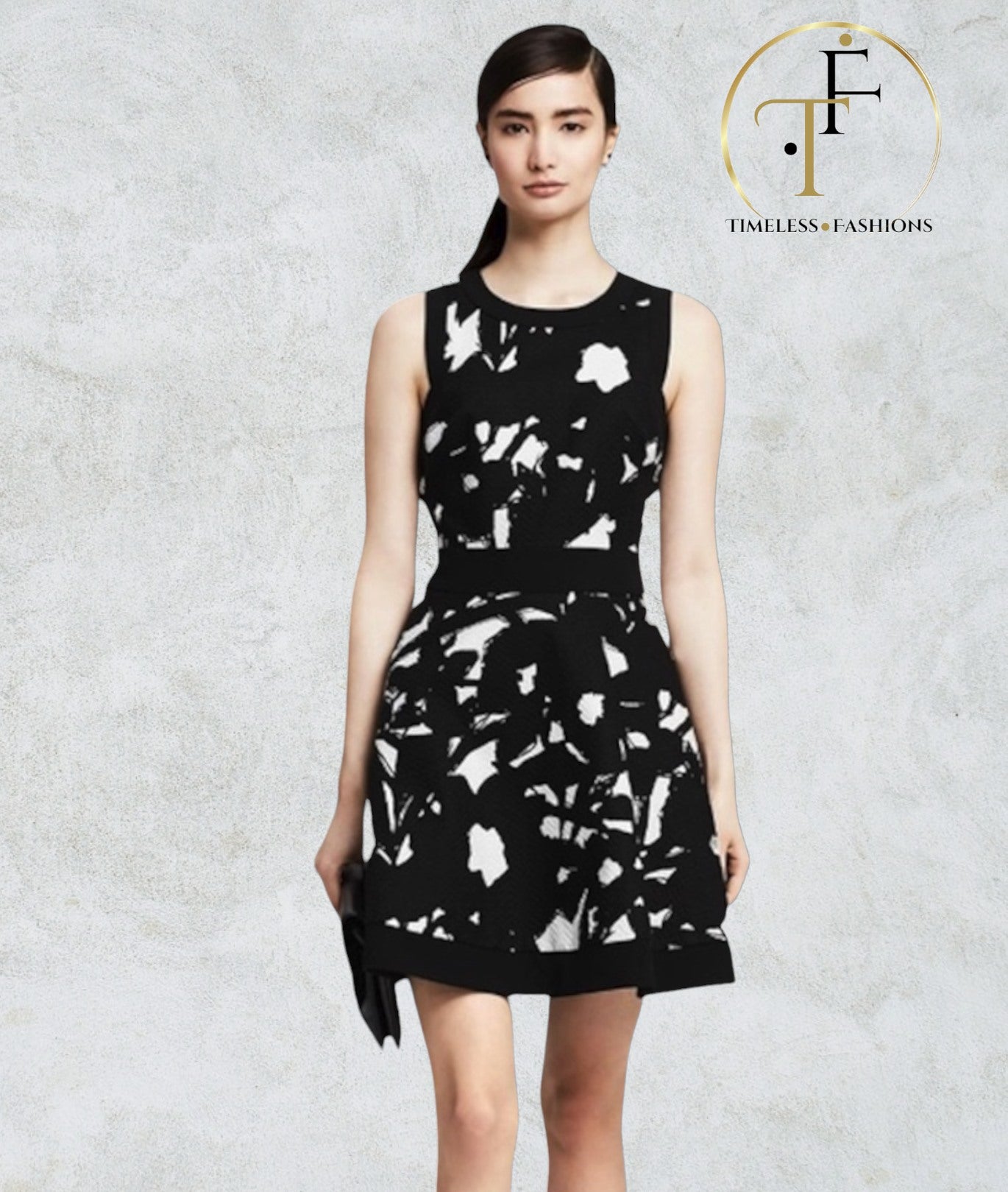 Banana Republic Womens Black & White Skater Dress UK 6 US 2 EU 34 Timeless Fashions