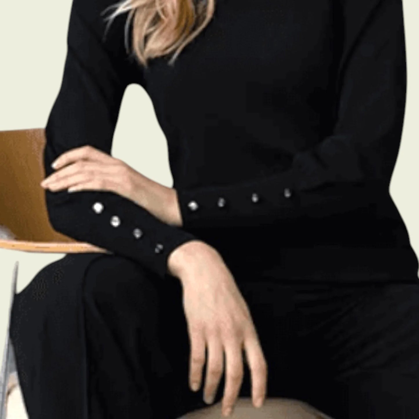 Marble Black Turtle Neck Long Sleeve Top Jumper UK 16 US 12 EU 44 - Timelessfashions