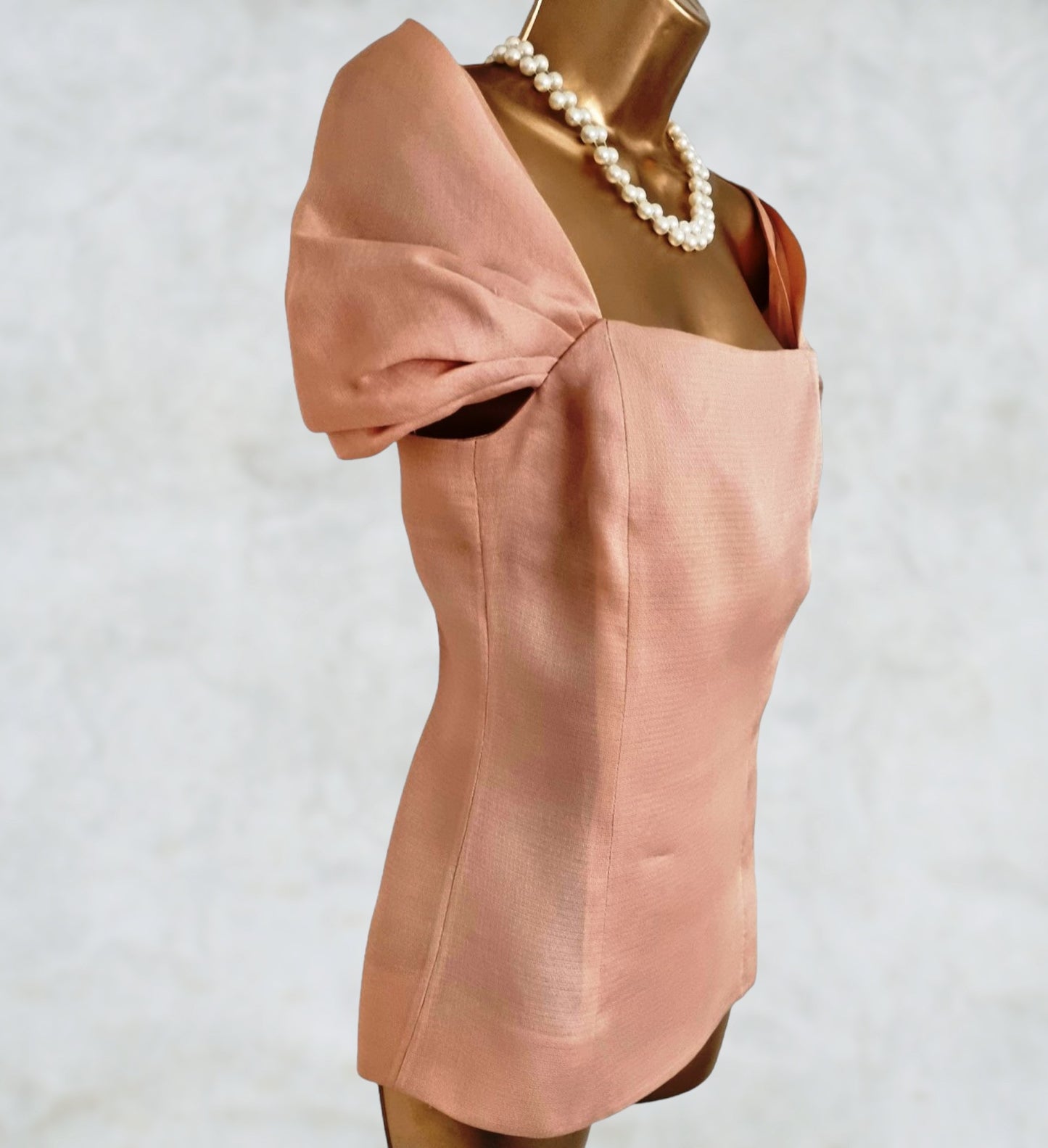 Alberta Ferretti Peach Silk and Cotton Top UK 10 US 6 EU 38 Timeless Fashions
