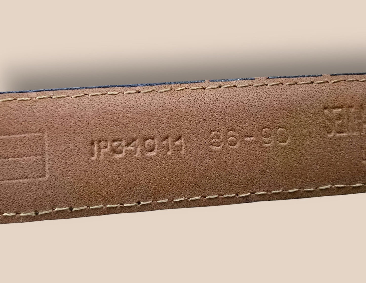 Perry Ellis Men's Vintage Semi - aniline Full Grain Cowhide Tan Leather Belt 36/90 - Timelessfashions