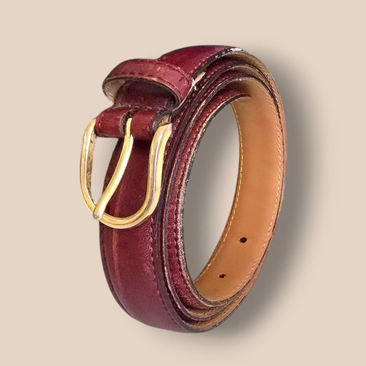 Perry Ellis Men's Vintage Semi - aniline Full Grain Cowhide Tan Leather Belt 36/90 - Timelessfashions