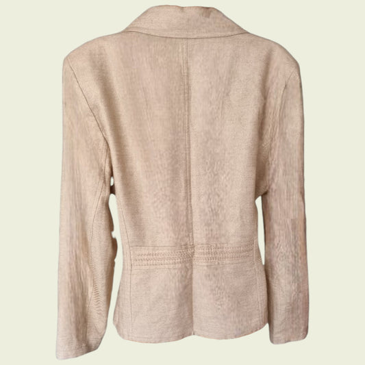 Beige blazer on a beige background
