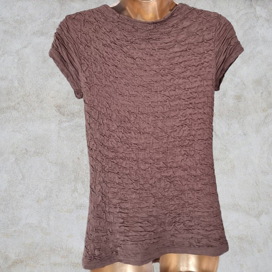 Phase Eight Taupe Short Sleeve Top UK 10 US 6 EU 38 Timeless Fashions