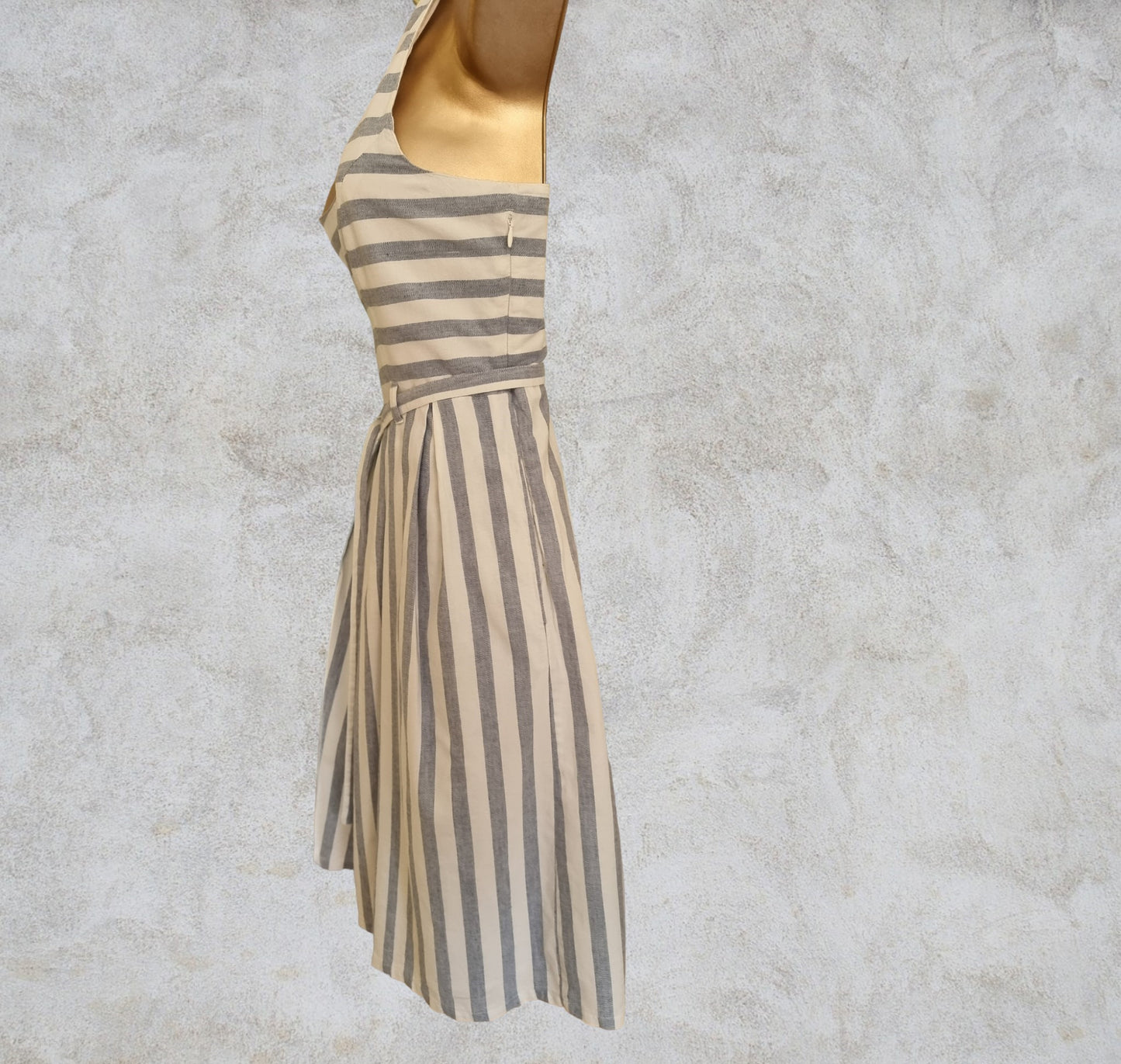 FatFace Ladies Blue White Stripe Lined Pinafore Dress UK 12 US 8 EU 40 Timeless Fashions