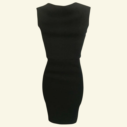 Jigsaw Black Wool Crepe & Silk Dress UK 10 US 6 EU 38 - Timelessfashions