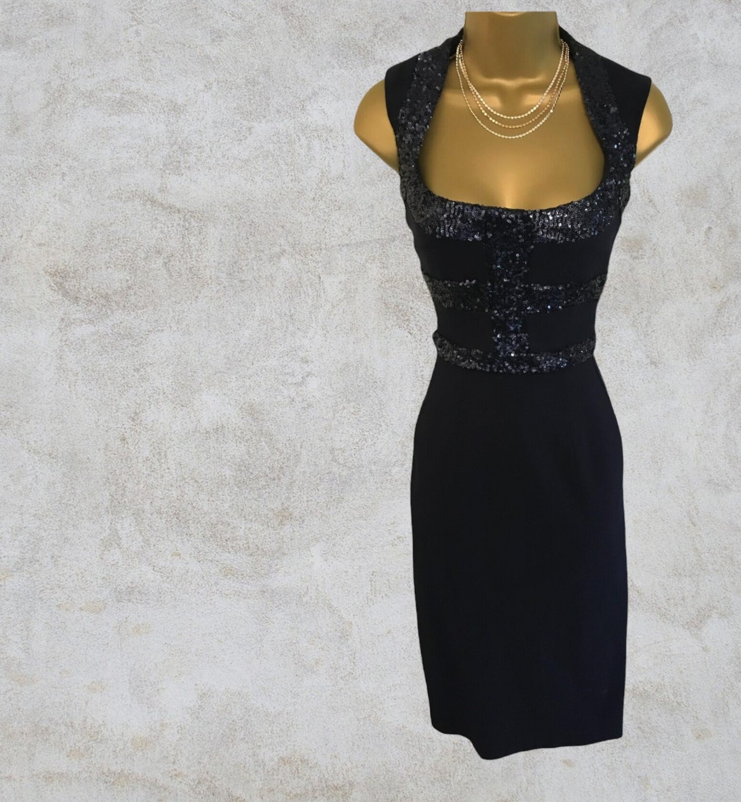 The Pretty Dress Company Women's Navy Sequin Bodycon Dress UK 6 Timeless Fashions