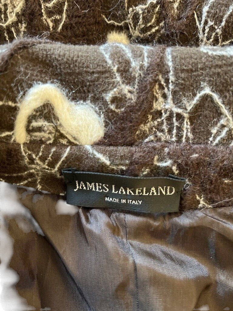 James Lakeland Ladies Brown & Cream Lagenlook Style Coat UK 14 US 10 EU 42 IT 46