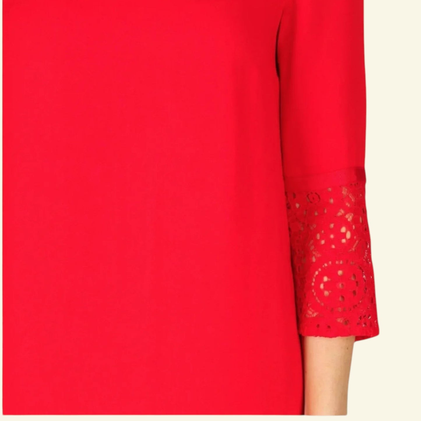 French Connection Red Crepe Half Sleeve Dress UK 12 US 8 EU 40 - Timelessfashions