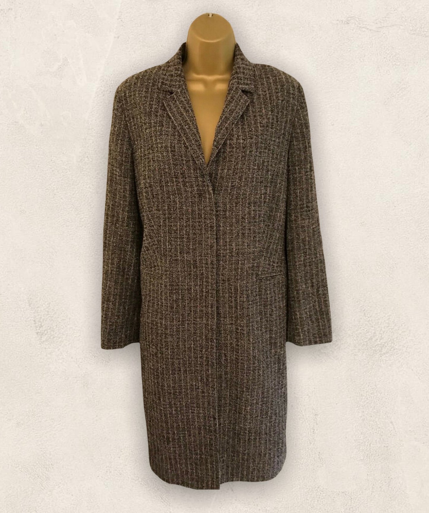 Planet Grey & Pink Marl Wool Blend Coat UK 12 US 8 EU 40 Timeless Fashions
