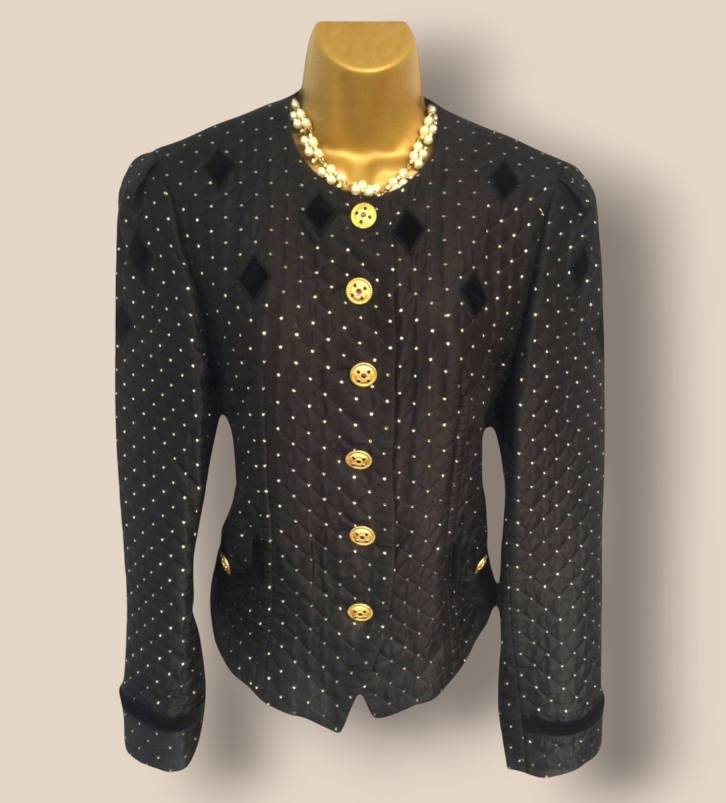 Basler Womens Vintage Black Silk 80's Jacket UK 8/10 US 4/6 EU 36/38 Timeless Fashions