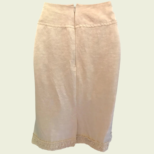 Marcelino Light Beige Linen Mix Pencil Skirt UK 14 US10 EU 42 - Timelessfashions