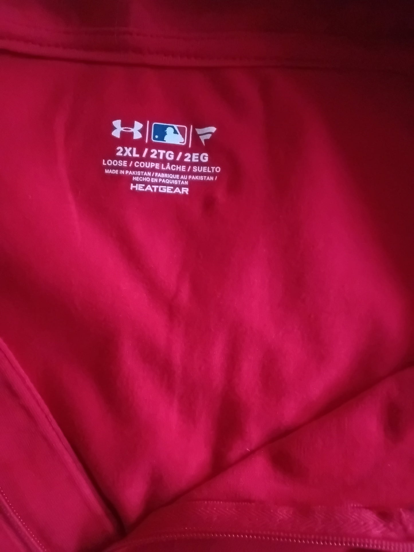Under Armour Men's Red 1/4 Zip Long Sleeve Polo Shirt UK 2XL - Timelessfashions