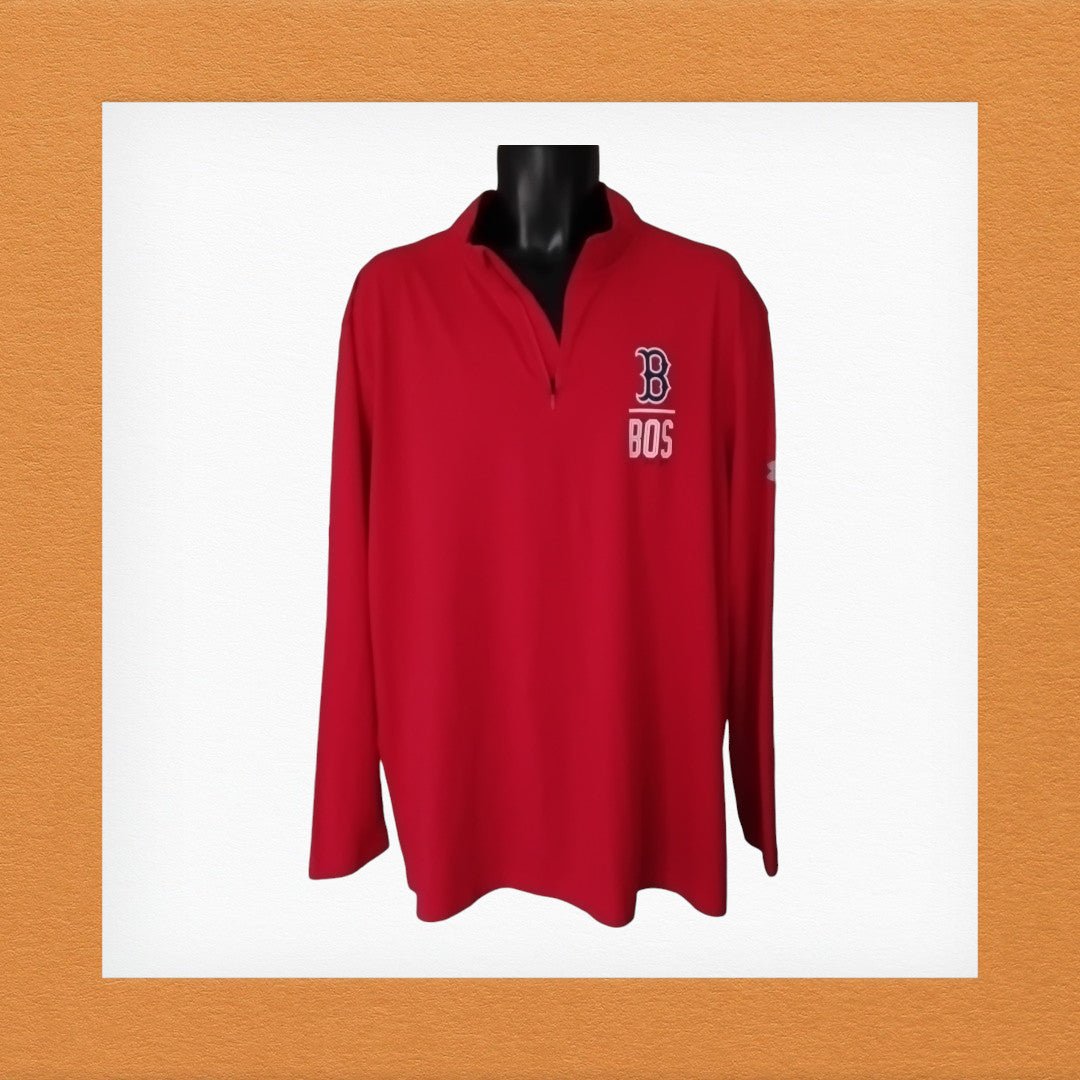 Under Armour Men's Red 1/4 Zip Long Sleeve Polo Shirt UK 2XL - Timelessfashions