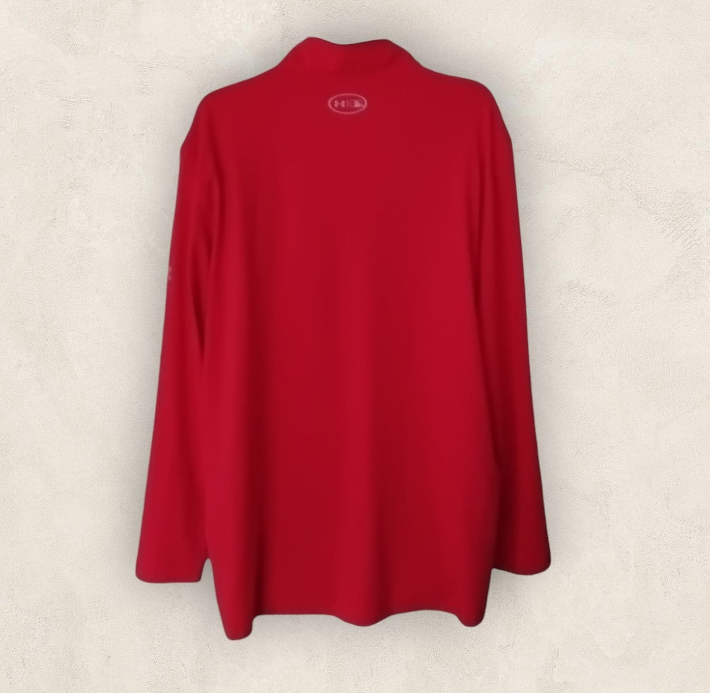 Under Armour Men's Red 1/4 Zip Long Sleeve Polo Shirt UK 2XL - Timelessfashions