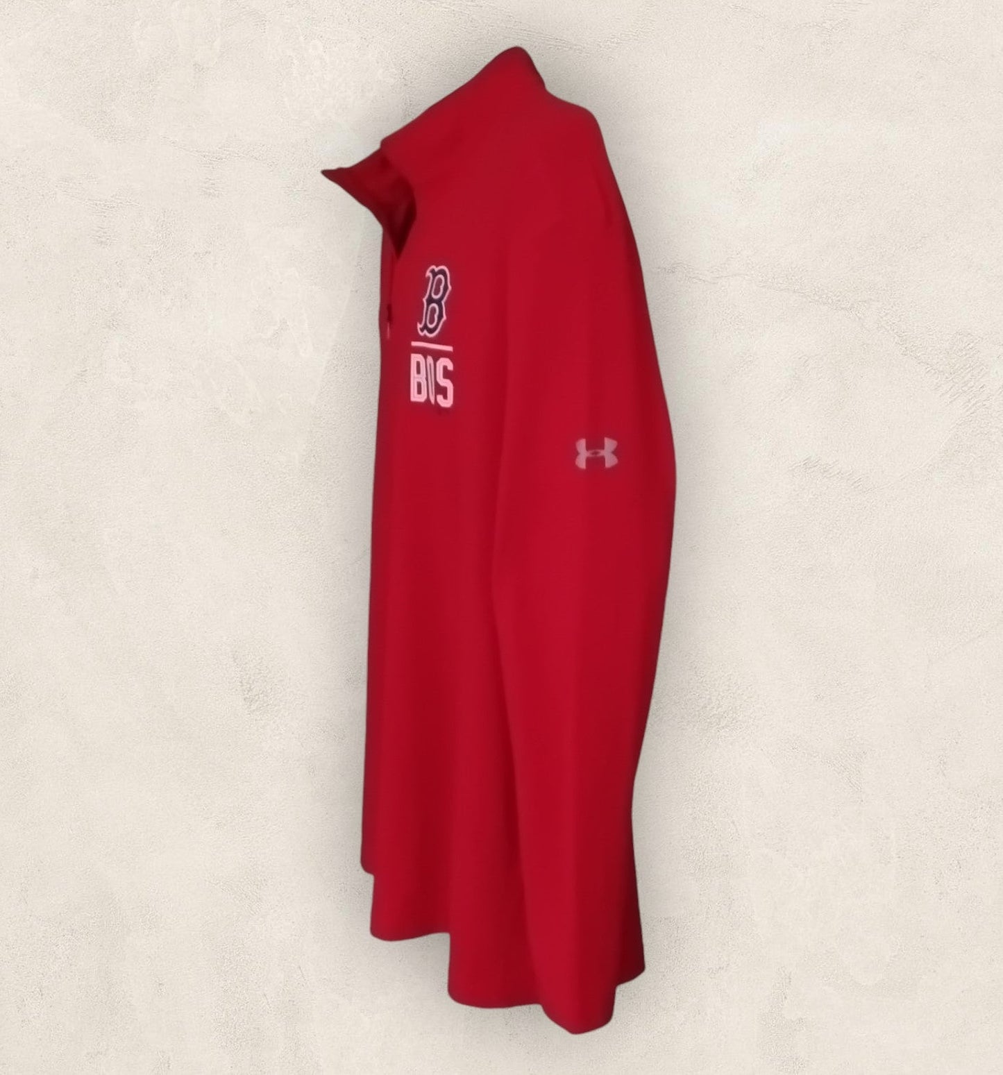 Under Armour Men's Red 1/4 Zip Long Sleeve Polo Shirt UK 2XL - Timelessfashions