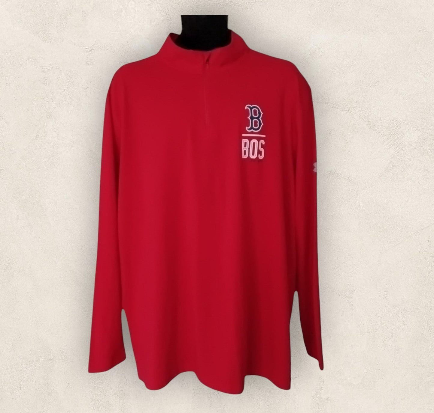 Under Armour Men's Red 1/4 Zip Long Sleeve Polo Shirt UK 2XL - Timelessfashions