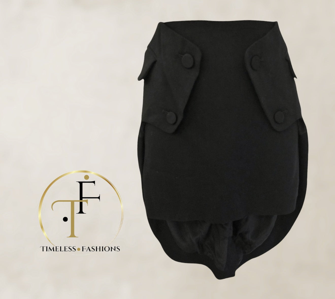 Alexander Wang Black Long Tail Wool Mix Mini Skirt UK 10/12 US 6/8 EU 38/40 Timeless Fashions