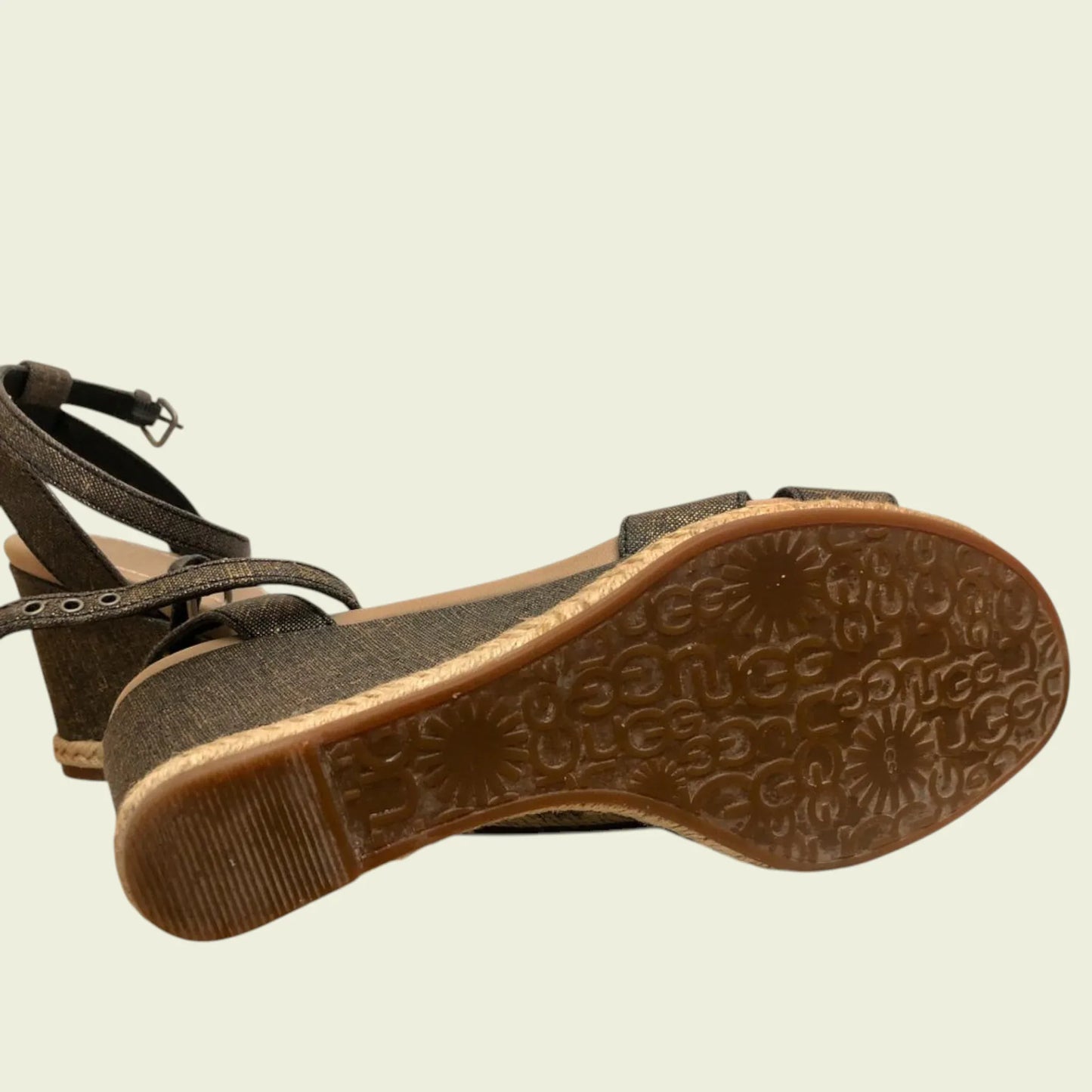 UGG Australia Women's Metallic Nyssa Wedge Sandals UK 6.5 - Timelessfashions