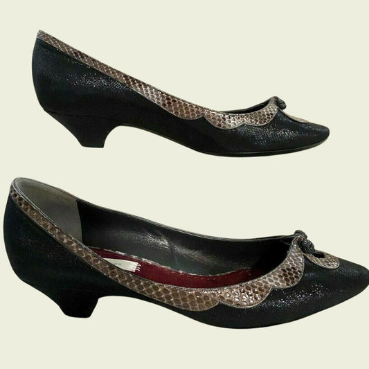 Marc Jacobs Black Low Heeled Court Shoes UK 3.5 US 6 EU 36 - Timelessfashions