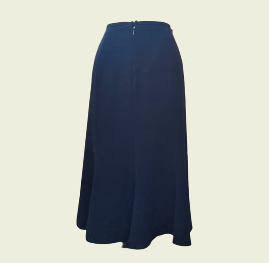 Navy blue skirt on a beige background