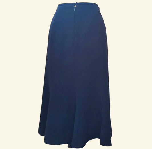 Caroline Charles London Vintage Navy Flare Lined Skirt UK 14 US 12 EU 42 - Timelessfashions