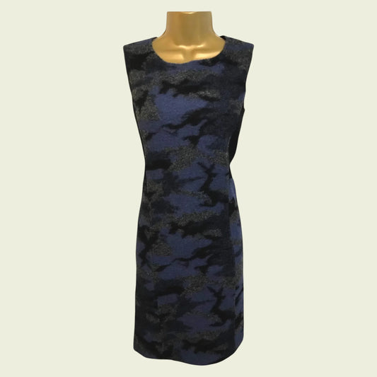 Clements Ribeiro Blue Wool Blend Dress UK 12 US 8 EU 40 IT 44 - Timelessfashions