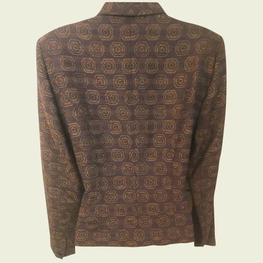 Beau Monde London Vintage Deep Plum Wool Tailored Jacket UK 12 US 8 EU 40 - Timelessfashions