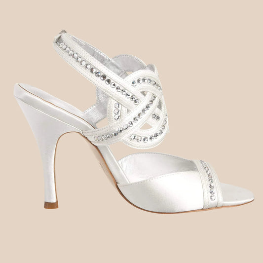 Bourne Tiffany Ivory Satin Heel Bridal Shoes UK 7 - Timelessfashions
