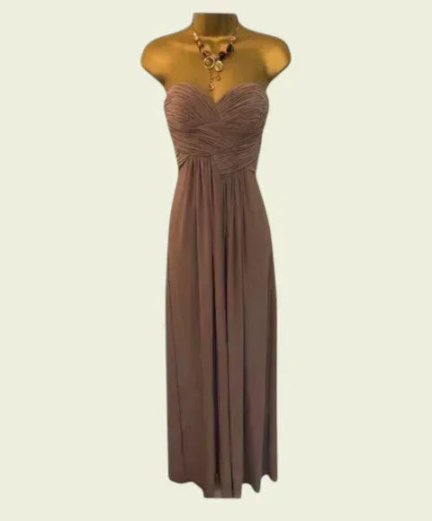 Aftershock Beige Maxi Dress Prom XS UK 6/8 US 2/4 EU 34/36 - Timelessfashions