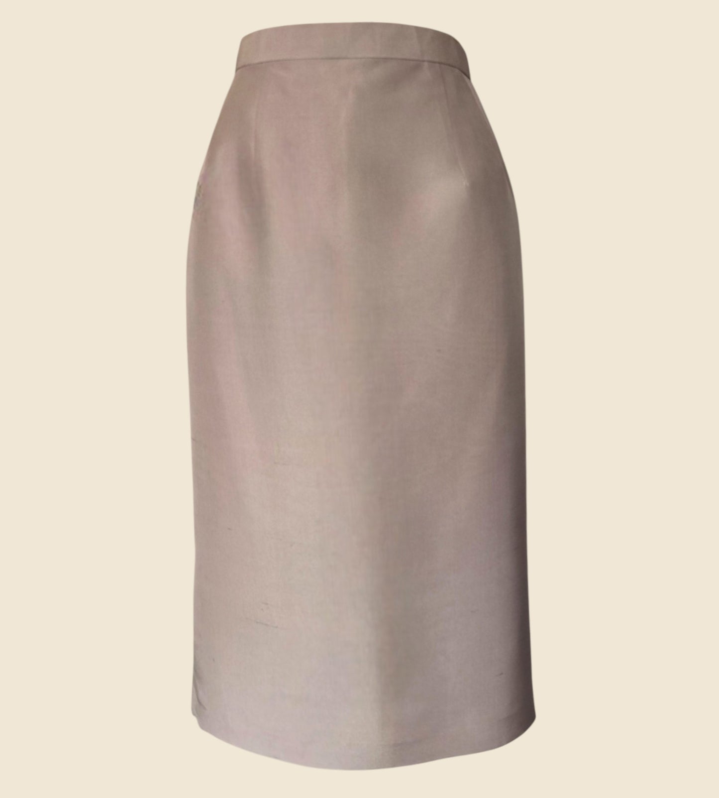 Grey pencil skirt on a beige background