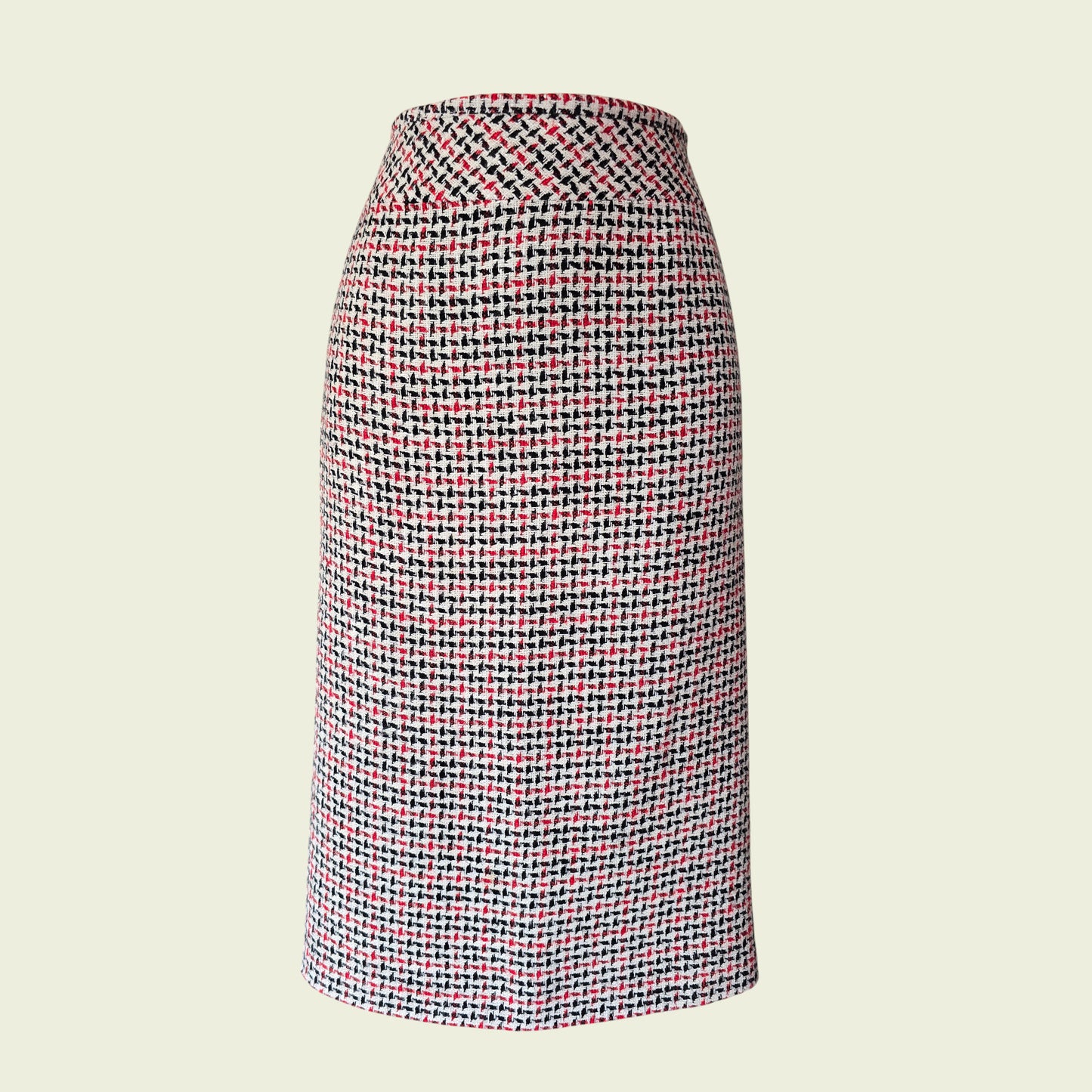 Patterned skirt on a beige background