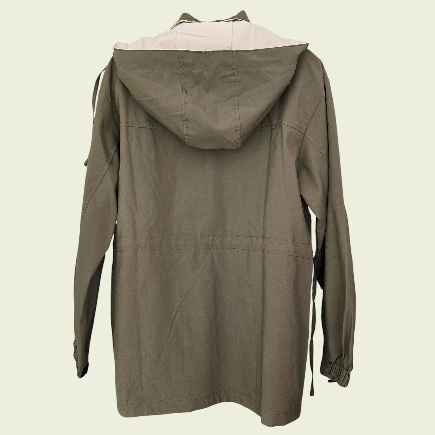 Fiore Inspired Khaki And Cream Women's Windbreaker Jacket UK 12/14 - Timelessfashions