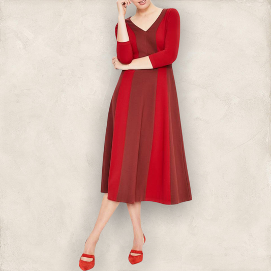 Boden Red & Maroon Erin Ponte Dress UK 8 US 4 EU 36 Timeless Fashions