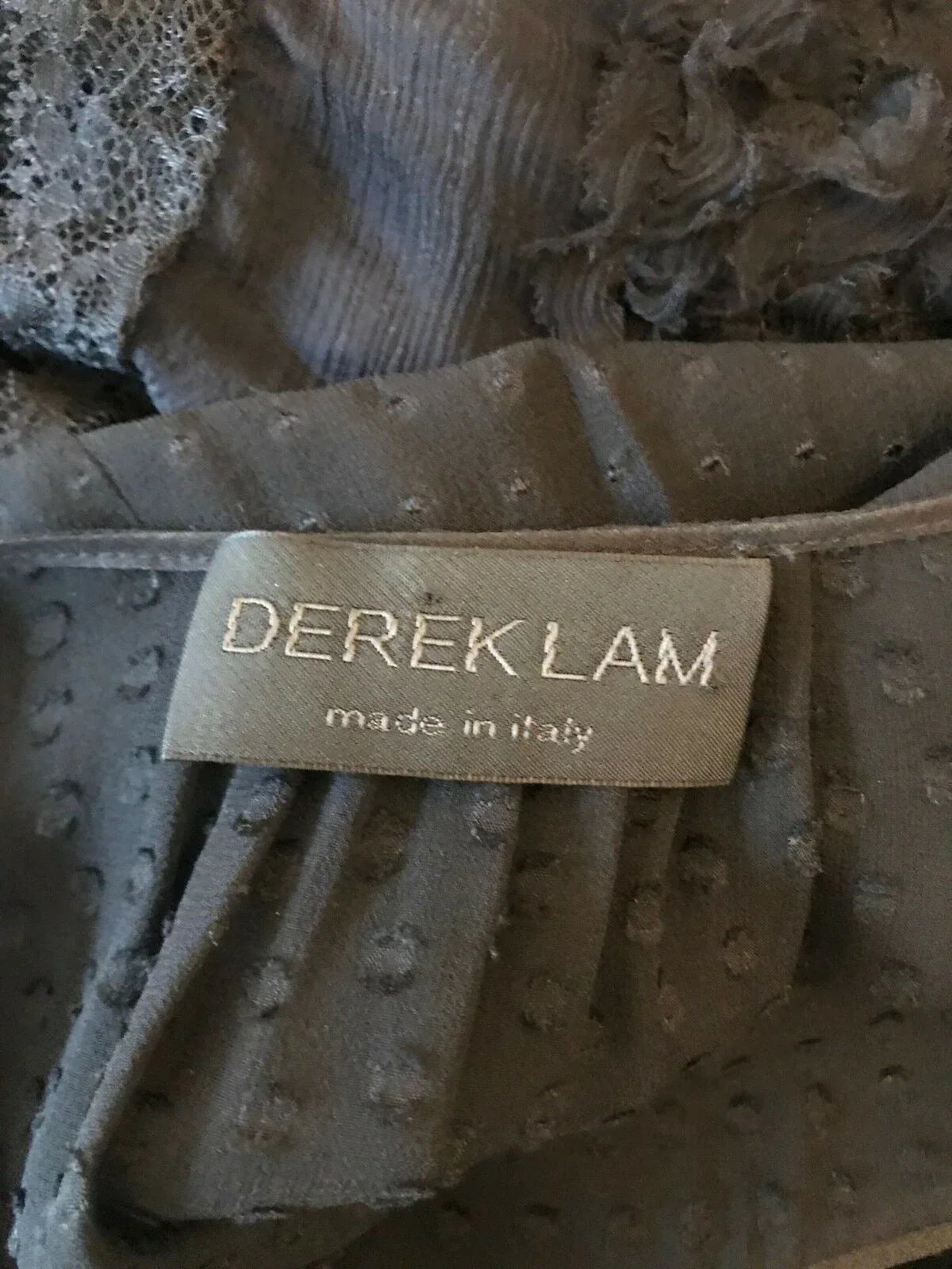 Derek Lam Black Long Sleeve Silk & Lace Dress UK 10 US 6 EU 38 - Timelessfashions