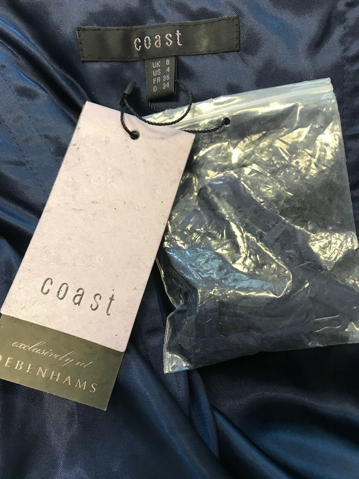Coast Tamara French Navy Chiffon Dress UK 8 US 4 EU 36 Timeless Fashions