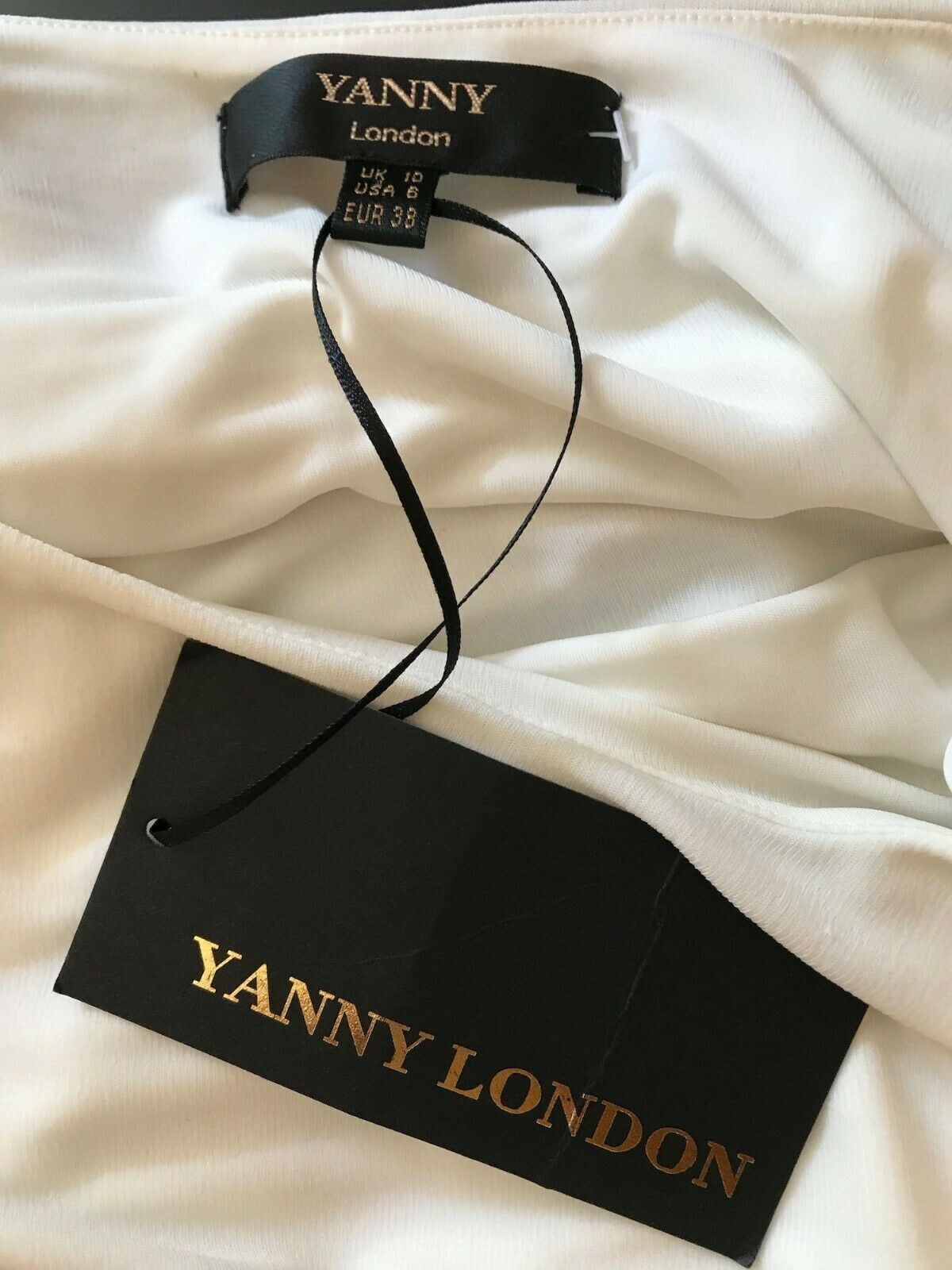Yanny London White, Patrice, Cap Sleeve Dress UK 10 US 6 EU 38 Timeless Fashions