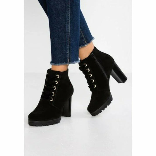 Hogl Women's Black Suede & Leather Ankle Boots UK 7 US 9.5 EU 41 - Timelessfashions