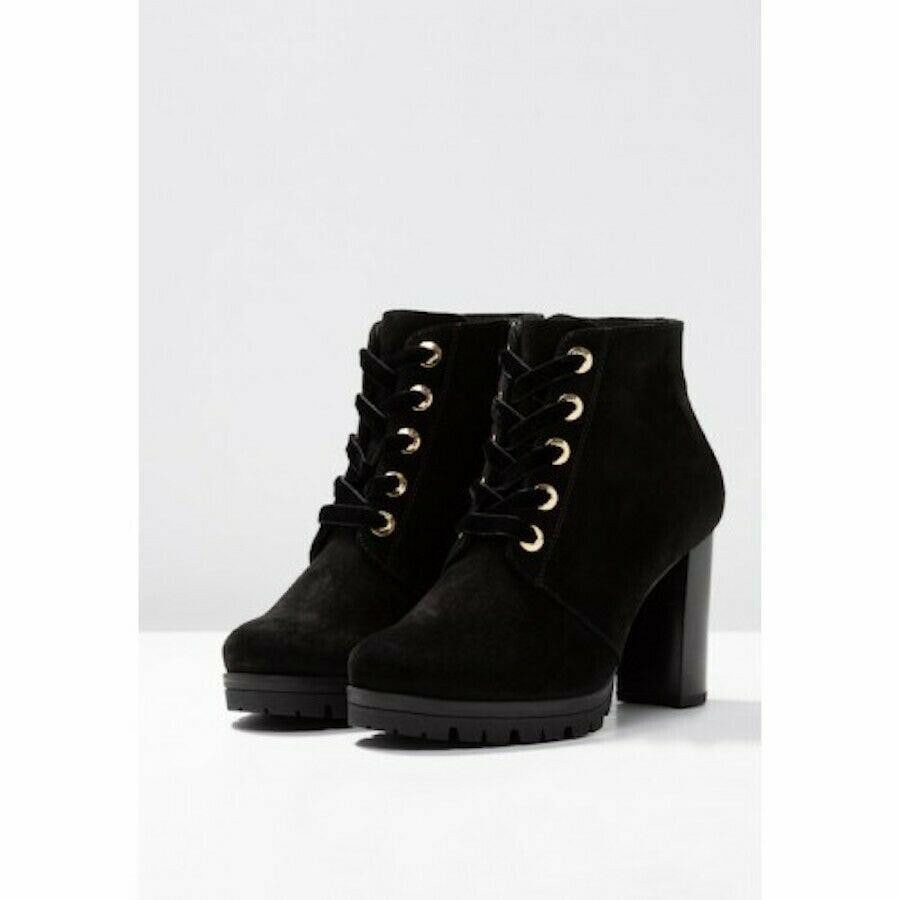 Hogl Women's Black Suede & Leather Ankle Boots UK 7 US 9.5 EU 41 Timeless Fashions