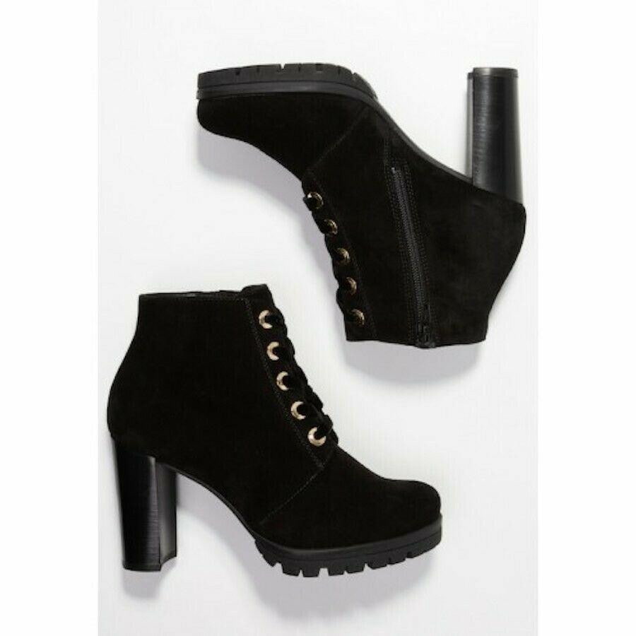 Hogl Women's Black Suede & Leather Ankle Boots UK 7 US 9.5 EU 41 Timeless Fashions