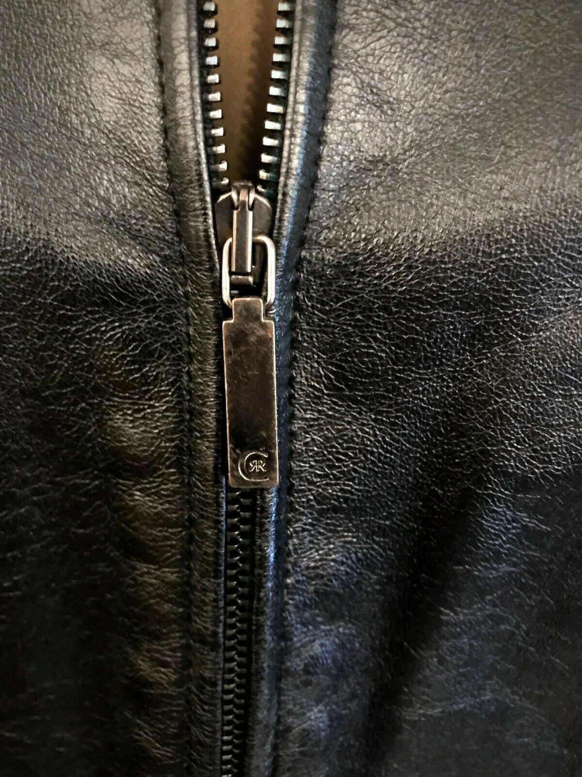 Cerruti 1881 Womens Vintage Black Leather Zip Jacket UK 12 US 8 EU 40 IT 44 Timeless Fashions