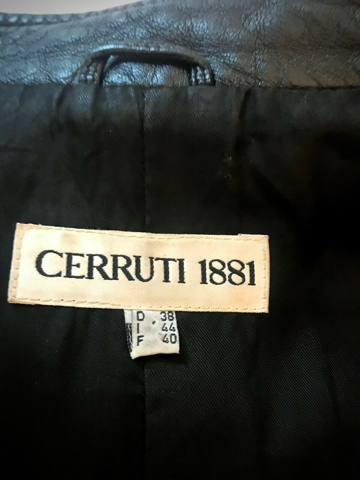 Cerruti 1881 Womens Vintage Black Leather Zip Jacket UK 12 US 8 EU 40 IT 44 Timeless Fashions