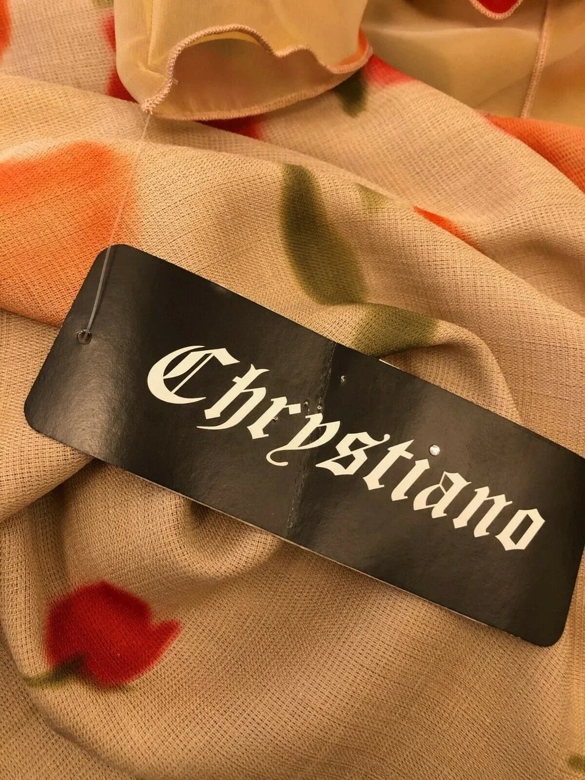 Chrystiano Beige & Red Floral Special Occasion Outfit UK 12 US 8 EU 40 - Timelessfashions