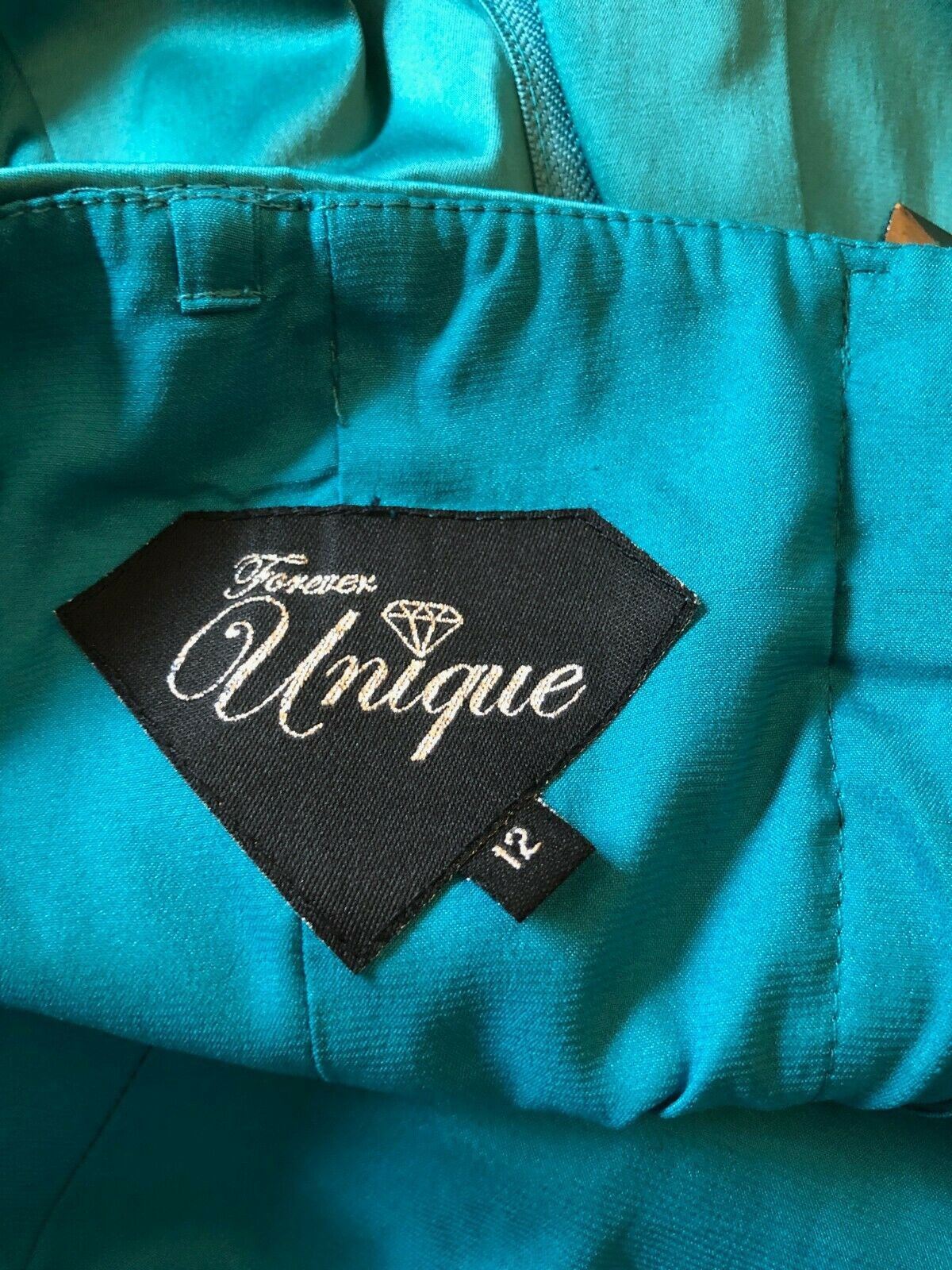 Forever Unique Aqua Satin Bodycon Sleeveless Mini Dress UK 12 US 8 EU 40 Timeless Fashions