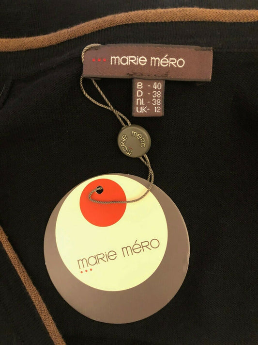 Marie Mero Black Cotton & Wool Mix Cardigan UK 12 EU 40 US 8 BNWT RRP £89 Timeless Fashions