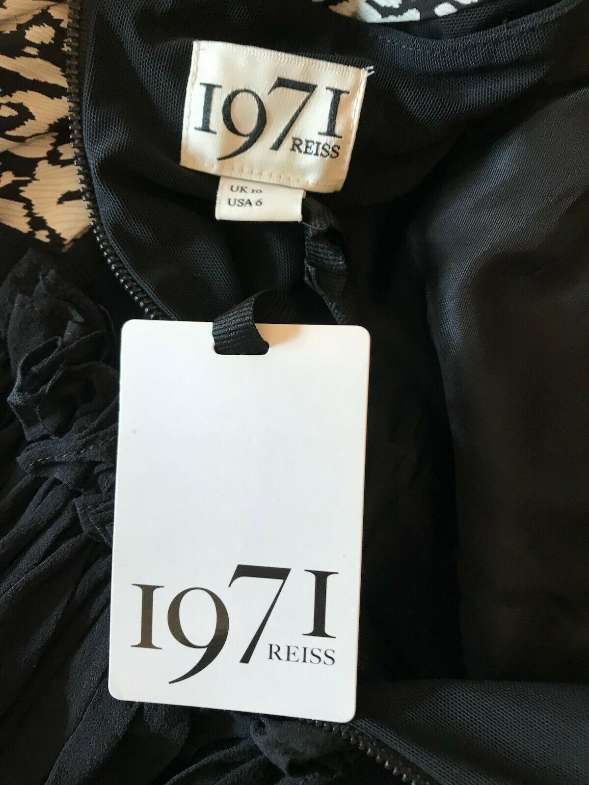 Reiss 1971 Myla Black Silk Leopard Print One Shoulder Dress UK 10 US 6 EU 38 BNWT RRP £189 Timeless Fashions