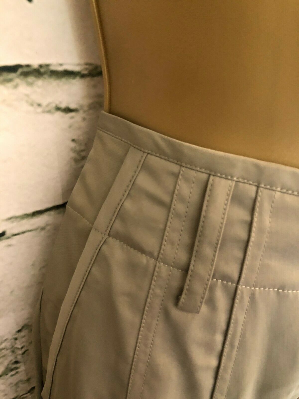 Alexander Wang Pale Khaki Silky Satin Shorts Size UK 12 US 8 EU 40 Timeless Fashions