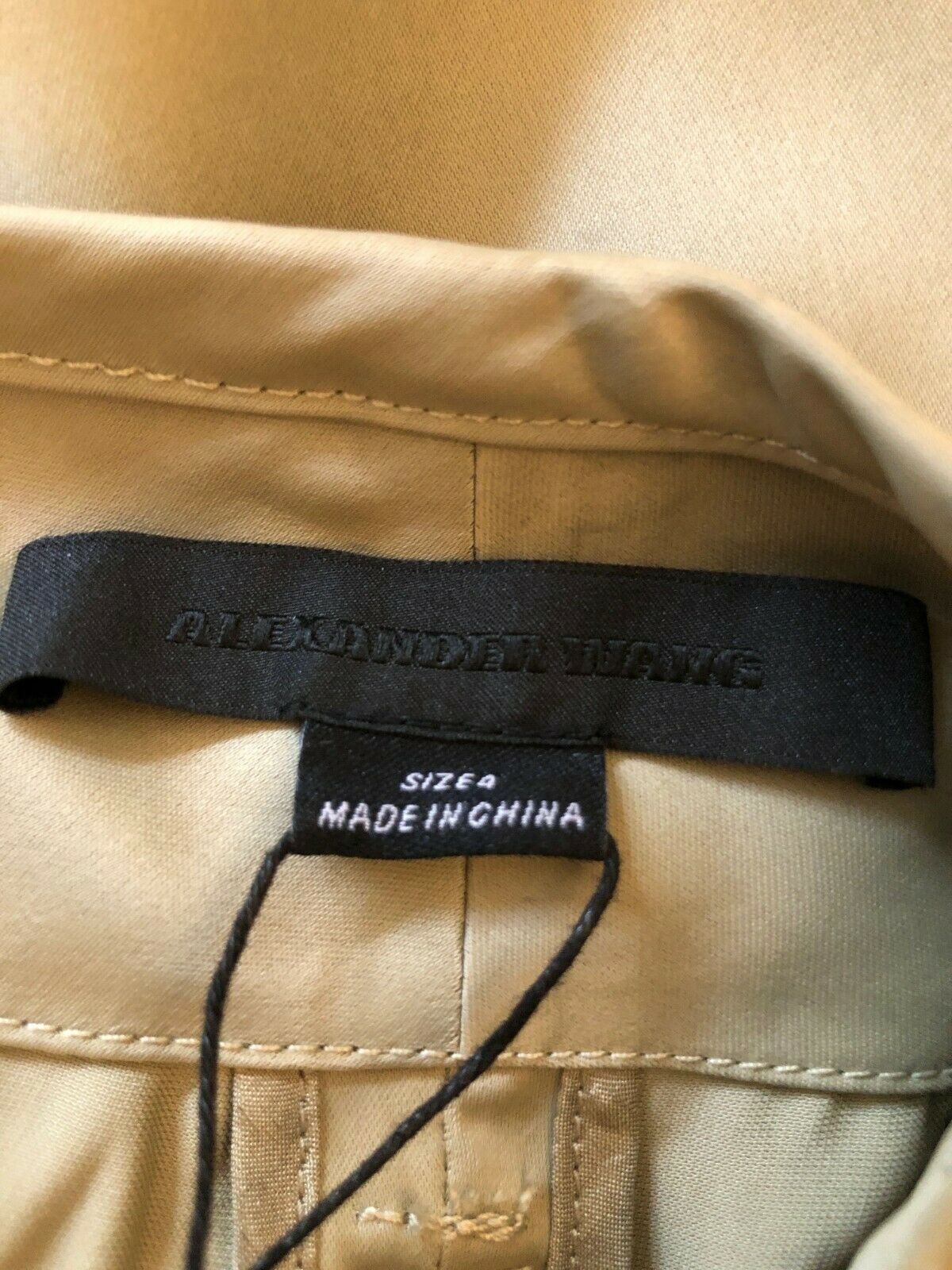 Alexander Wang Pale Khaki Silky Satin Shorts Size UK 12 US 8 EU 40 Timeless Fashions